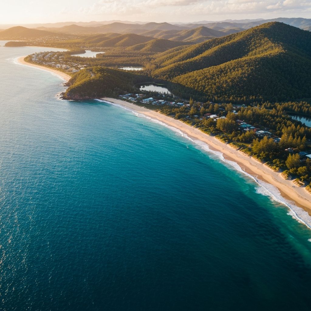 Aerial view of the Sunshine Coast, Queensland — the region served by Dr Michael Donovan